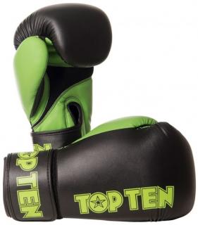 Manusi de box   XLP  , Top Ten, Negru Verde, 14 OZ