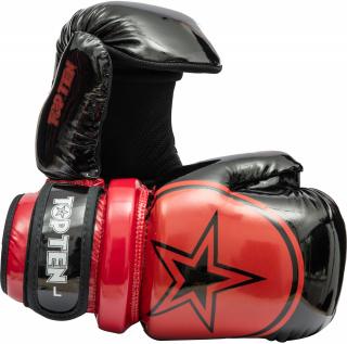 Manusi de kickboxing   Glossy Block Star  , aprobate WAKO, Top Ten, Negru Rosu, M