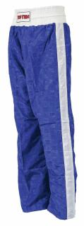 Pantaloni Kickboxing, Classic, aprobat WAKO, Top Ten, Alb-Albastru, 140 cm