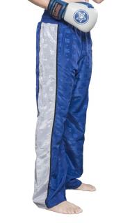 Pantaloni Kickboxing   Stripes  , aprobat WAKO, Top Ten, Albastru-Alb, 2XL