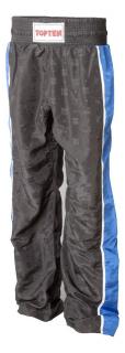 Pantaloni Kickboxing   Stripes  , aprobat WAKO, Top Ten, Negru-Albastru, L