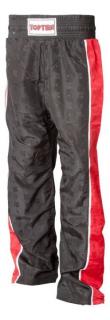 Pantaloni Kickboxing   Stripes  , aprobat WAKO, Top Ten, Negru-Rosu, 2XL