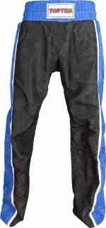 Pantaloni kickboxing , zdungi,   - negru -albastru, dimensiunea 130   130 cm, pentru copii