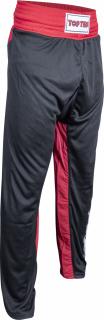 Pantaloni kickboxing , zSlimfit,   , aprobat WAKO - Rosu negru, dimensiunea 140   140 cm