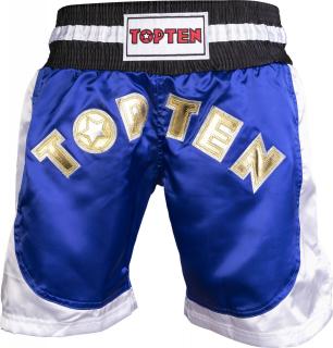 Pantaloni scurti Kickboxing, Top Ten, Kick Light, aprobat WAKO, Albastru, marime L