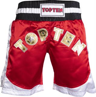 Pantaloni scurti Kickboxing, Top Ten, Kick Light, aprobat WAKO, rosu, marime 2XL