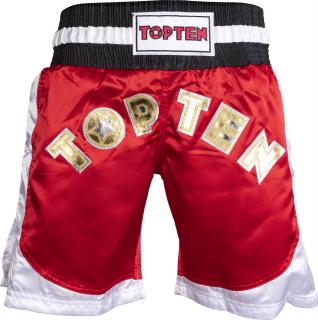 Pantaloni scurti Kickboxing, Top Ten, Kick Light, aprobat WAKO, rosu, marime L