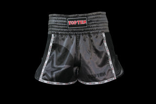 Pantaloni scurti Thaibox   Star  , aprobat WAKO, Top Ten, Negru, M