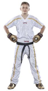 Tricou   Kickboxing Mesh  , Top Ten, Alb Auriu, 120 cm