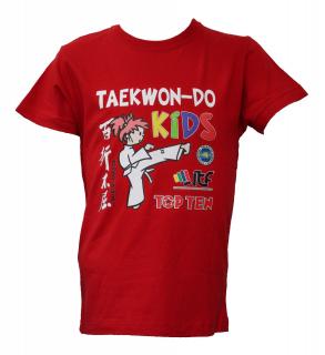 Tricou , œITF KIDS,  , aprobat ITF, Top Ten, Rosu, 140cm