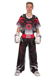 Uniforma Kickboxing , zFuture,  , aprobat WAKO, Top Ten, negru-gri, 140CM