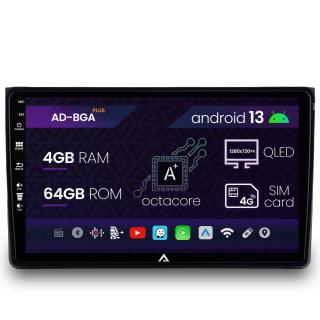 Navigatie Audi A4(B6 B7)   Seat Exeo, Android 13, A-Octacore   4GB RAM + 64GB ROM, 9 Inch - AD-BGA9004+AD-BGRKIT425