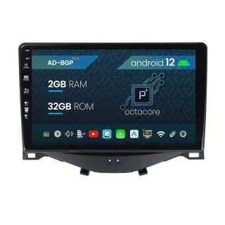 Navigatie Citroen C1   Peugeot 108   Toyota AYGO (2014-2022), Android 12, P-Octacore   2GB RAM + 32GB ROM, 9 Inch - AD-BGP9002+AD-BGRKIT101
