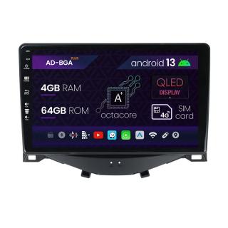 Navigatie Citroen C1   Peugeot 108   Toyota AYGO (2014-2022), Android 13, A-Octacore   4GB RAM + 64GB ROM, 9 Inch - AD-BGA9004+AD-BGRKIT101