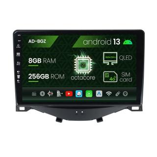 Navigatie Citroen C1   Peugeot 108   Toyota AYGO (2014-2022),  Android 13, Z-Octacore   8GB RAM + 256GB ROM, 9 Inch - AD-BGZ9008+AD-BGRKIT101