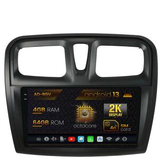 Navigatie Dacia Logan   Sandero, Android 13, V-Octacore   4GB RAM + 64GB ROM, 9.5 Inch - AD-BGV9004+AD-BGRKIT375