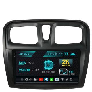 Navigatie Dacia Logan   Sandero, Android 13, X-Octacore   8GB RAM + 256GB ROM, 9.5 Inch - AD-BGX9008+AD-BGRKIT375