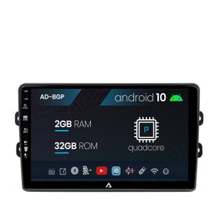 Navigatie Dacia Renault, Android 10, P-Quadcore   2GB RAM + 32GB ROM, 9 Inch - AD-BGP9002+AD-BGRKIT383