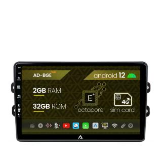 Navigatie Dacia Renault, Android 12, E-Octacore   2GB RAM + 32GB ROM, 9 Inch - AD-BGE9002+AD-BGRKIT383