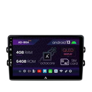 Navigatie Dacia Renault, Android 13, A-octacore   4GB RAM + 64GB ROM, 9 Inch AD-BGA9004+AD-BGRKIT383