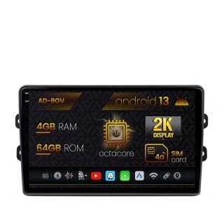 Navigatie Dacia Renault, Android 13, V-Octacore   4GB RAM + 64GB ROM, 9.5 Inch AD-BGV9004+AD-BGRKIT383