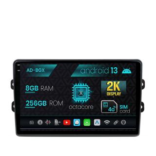 Navigatie Dacia Renault, Android 13, X-Octacore   8GB RAM + 256GB ROM, 9.5 Inch AD-BGX9008+AD-BGRKIT383