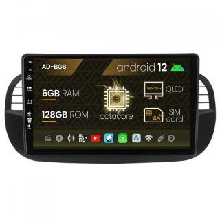 Navigatie Fiat 500 (2007-2014), Android 13, B-Octacore   6GB RAM + 128GB ROM, 9 Inch - AD-BGB9006+AD-BGRKIT362V3