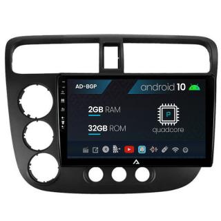 Navigatie Honda Civic (1998-2005), Android 10, P-Quadcore   2GB RAM + 32GB ROM, 9 Inch - AD-BGP9002+AD-BGRKIT018