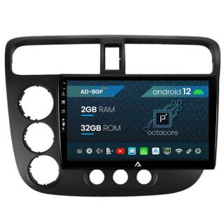 Navigatie Honda Civic (1998-2005), Android 12, P-Octacore   2GB RAM + 32GB ROM, 9 Inch - AD-BGP9002+AD-BGRKIT018