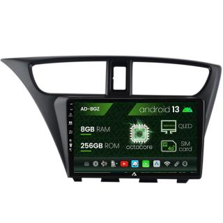 Navigatie Honda Civic Hatchback (2012-2015), Android 13, Z-Octacore   8GB RAM + 256GB ROM, 9 Inch - AD-BGZ9008+AD-BGRKIT019