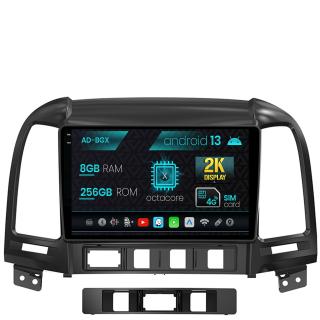 Navigatie Hyundai Santa Fe (2006-2012), Android 13, X-Octacore   8GB RAM + 256GB ROM, 9.5 Inch - AD-BGX9008+AD-BGRKIT210