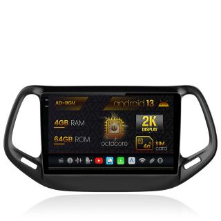 Navigatie Jeep Compass (2016+), Android 13, V-Octacore   4GB RAM + 64GB ROM, 10.36 Inch - AD-BGV10004+AD-BGRKIT287