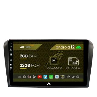 Navigatie Mazda 3 (2003-2009), Android 12, E-Octacore   2GB RAM + 32GB ROM, 9 Inch - AD-BGE9002+AD-BGRKIT322