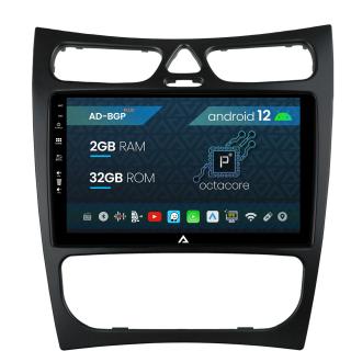 Navigatie Mercedes Benz CLK W209 (2000-2005), Android 12, P-Octacore   2GB RAM + 32GB ROM, 9 Inch - AD-BGP9002+AD-BGRKIT416V2