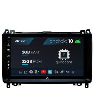 Navigatie Mercedes Benz Sprinter, Viano, Vito, A B Class, Crafter, Android 10, P-Quadcore   2GB RAM + 32GB ROM, 9 Inch - AD-BGP9002+AD-BGRKIT407