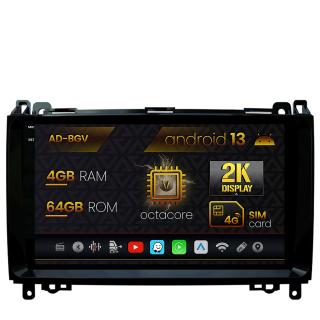 Navigatie Mercedes Benz  Sprinter, Viano, Vito, A B Class, Crafter, Android 13, V-Octacore   4GB RAM + 64GB ROM, 9.5 Inch - AD-BGV9004+AD-BGRKIT407