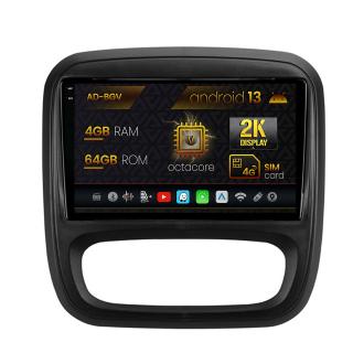 Navigatie Opel Vivaro   Renault Trafic (2014-2017), Android 13, V-Octacore   4GB RAM + 64GB ROM, 9.5 Inch - AD-BGV9004+AD-BGRKIT389