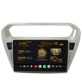 Navigatie Peugeot 301   Citroen C-Elysee, Android 13, V-Octacore   4GB RAM + 64GB ROM, 9.5 Inch - AD-BGV9004+AD-BGRKIT255