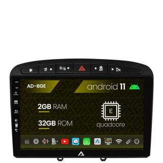 Navigatie Peugeot 308 408 (2008-2013), Android 11, E-Quadcore   2GB RAM + 32GB ROM, 9 Inch - AD-BGE9002+AD-BGRKIT265