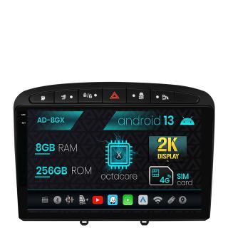 Navigatie Peugeot 308 408 (2008-2013), Android 13, X-Octacore   8GB RAM + 256GB ROM, 9.5 Inch - AD-BGX9008+AD-BGRKIT265