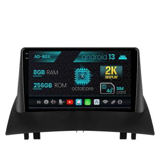 Navigatie Renault Megane 2 (2002-2009), Android 13, X-Octacore   8GB RAM + 256GB ROM, 9.5 Inch - AD-BGX9008+AD-BGRKIT371