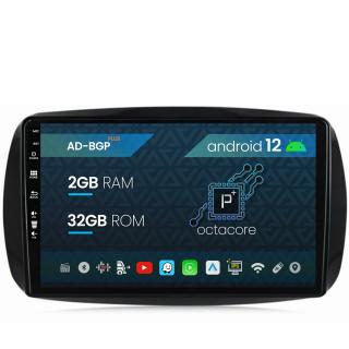 Navigatie Smart For Two (2016-Prezent), Android 12, P-Octacore   2GB RAM + 32GB ROM, 9 Inch - AD-BGP9002+AD-BGRKIT412