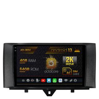 Navigatie Smart Fortwo (2010-2015), Android 13, V-Octacore   4GB RAM + 64GB ROM, 9.5 Inch - AD-BGV9004+AD-BGRKIT409