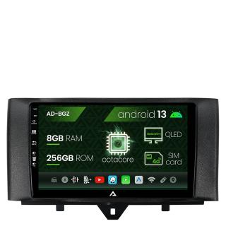 Navigatie Smart Fortwo (2010-2015), Android 13, Z-Octacore   8GB RAM + 256GB ROM, 9 Inch - AD-BGZ9008+AD-BGRKIT409