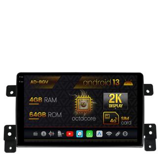 Navigatie Suzuki Grand Vitara (2005-2015), Android 13, V-Octacore   4GB RAM + 64GB ROM, 9.5 Inch - AD-BGV9004+AD-BGRKIT314