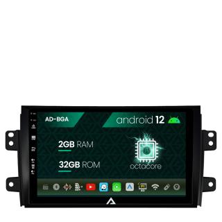 Navigatie Suzuki SX4   Fiat Sedici, Android 13, A-Octacore   2GB RAM + 32GB ROM, 9 Inch - AD-BGA9002+AD-BGRKIT307