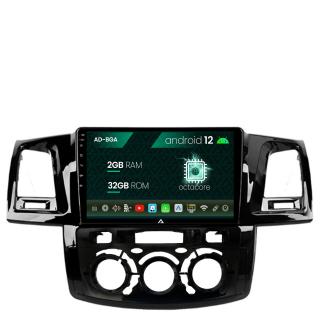 Navigatie Toyota Hilux (2008-2014) Clima Manuala, Android 13, A-Octacore   2GB RAM + 32GB ROM, 9 Inch - AD-BGA9002+AD-BGRKIT082