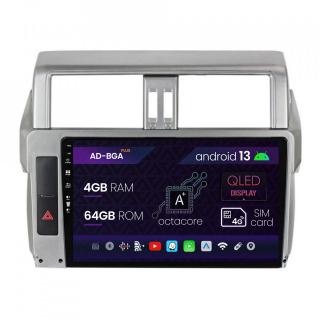 Navigatie Toyota Land Cruiser Prado J150 (2013-2017), Android 13, A-Octacore   4GB RAM + 64GB ROM, 10.1 Inch - AD-BGA10004+AD-BGRKIT061