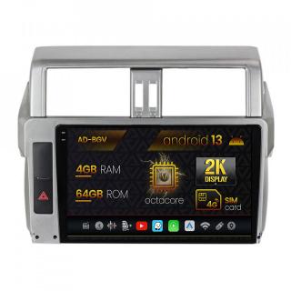 Navigatie Toyota Land Cruiser   Prado J150 (2014-2016), Android 13, V-Octacore   4GB RAM + 64GB ROM, 9.5 Inch - AD-BGV9004+AD-BGRKIT061