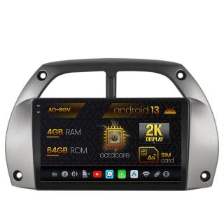 Navigatie Toyota RAV4 (2001-2006), Android 13, V-Octacore   4GB RAM + 64GB ROM, 9.5 Inch - AD-BGV9004+AD-BGRKIT109